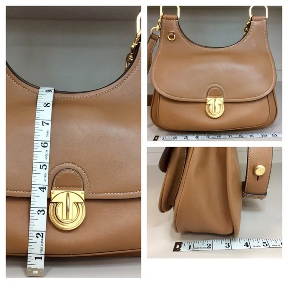 Authentic Tory Burch James Saddle Bag Handbag Crossbody Leather Flap Messenger - Picture 17 of 17